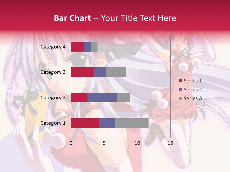 Two Anime Girls With Long White Hair And Green Eyes PowerPoint Template