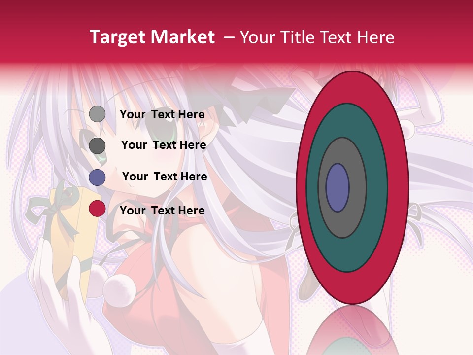 Two Anime Girls With Long White Hair And Green Eyes PowerPoint Template