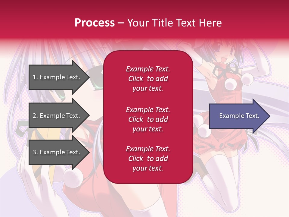 Two Anime Girls With Long White Hair And Green Eyes PowerPoint Template