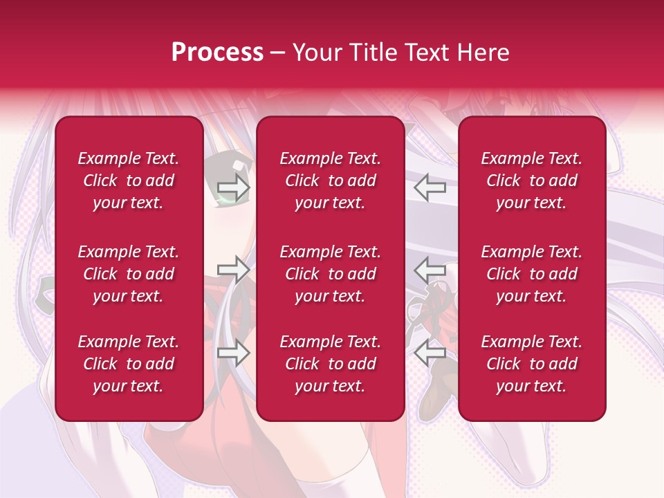 Two Anime Girls With Long White Hair And Green Eyes PowerPoint Template