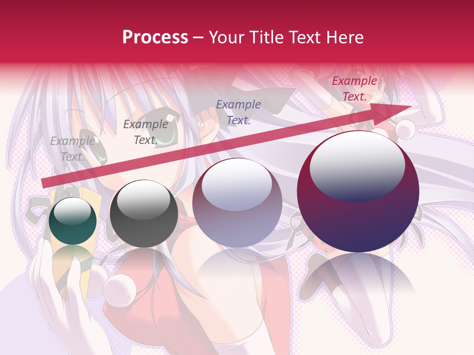 Two Anime Girls With Long White Hair And Green Eyes PowerPoint Template