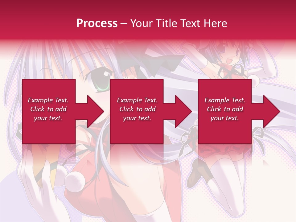 Two Anime Girls With Long White Hair And Green Eyes PowerPoint Template