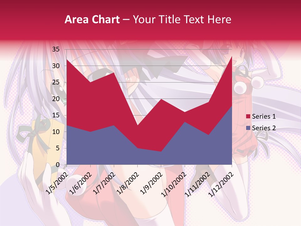 Two Anime Girls With Long White Hair And Green Eyes PowerPoint Template