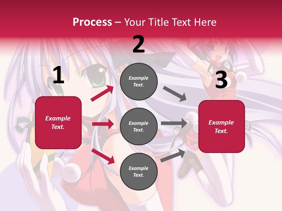 Two Anime Girls With Long White Hair And Green Eyes PowerPoint Template