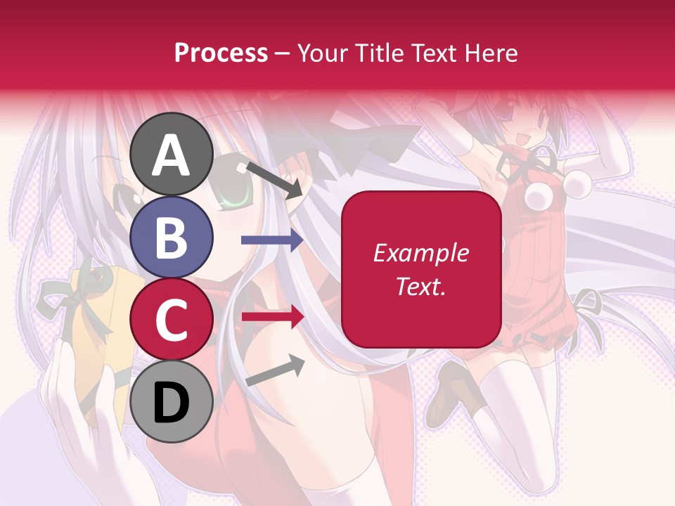 Two Anime Girls With Long White Hair And Green Eyes PowerPoint Template