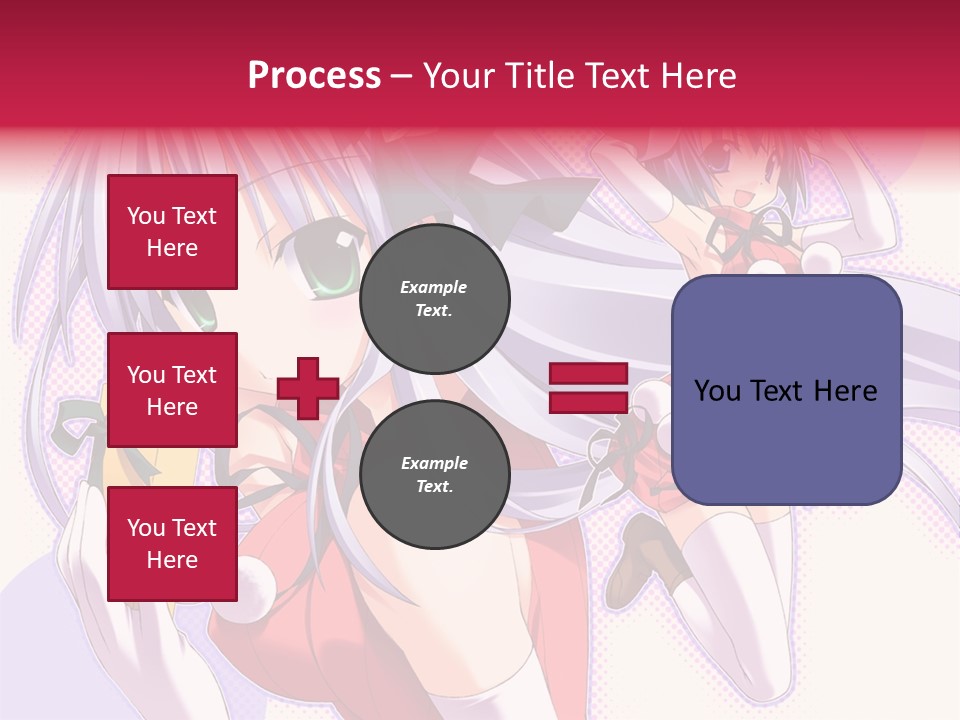 Two Anime Girls With Long White Hair And Green Eyes PowerPoint Template