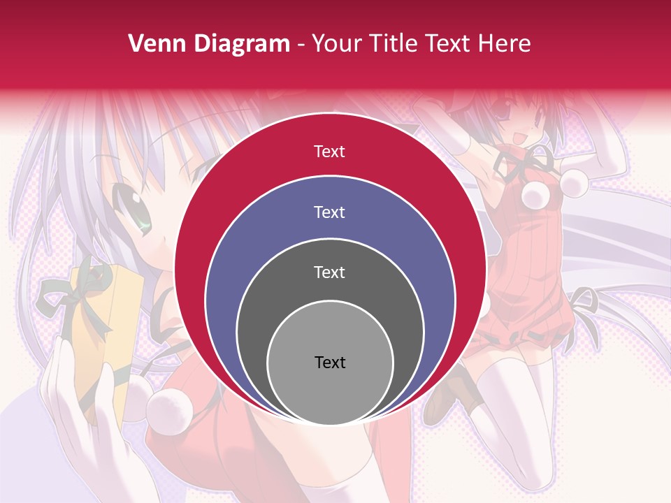 Two Anime Girls With Long White Hair And Green Eyes PowerPoint Template