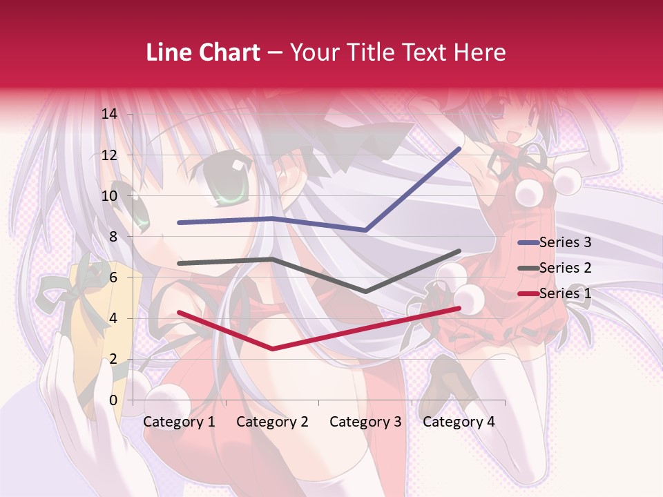 Two Anime Girls With Long White Hair And Green Eyes PowerPoint Template