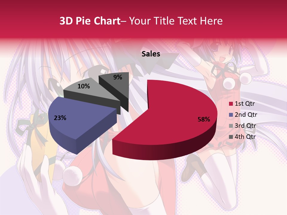 Two Anime Girls With Long White Hair And Green Eyes PowerPoint Template