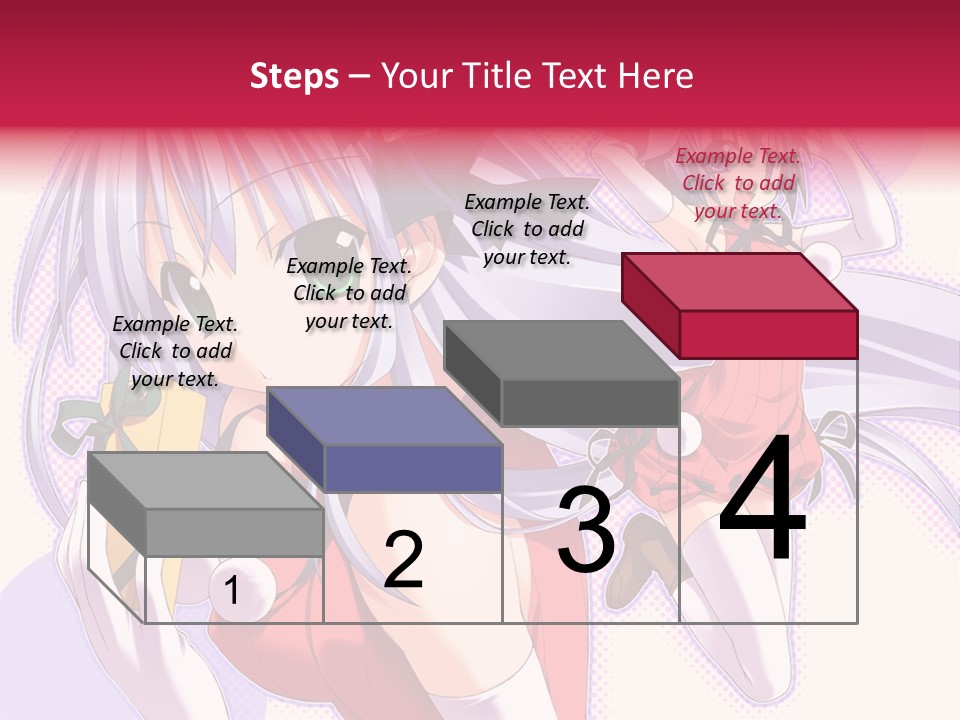 Two Anime Girls With Long White Hair And Green Eyes PowerPoint Template