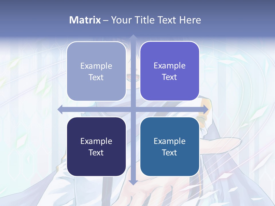 A Anime Character With Purple Hair And Blue Eyes PowerPoint Template