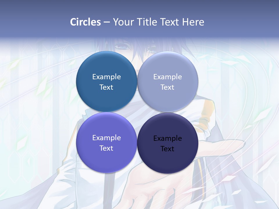 A Anime Character With Purple Hair And Blue Eyes PowerPoint Template
