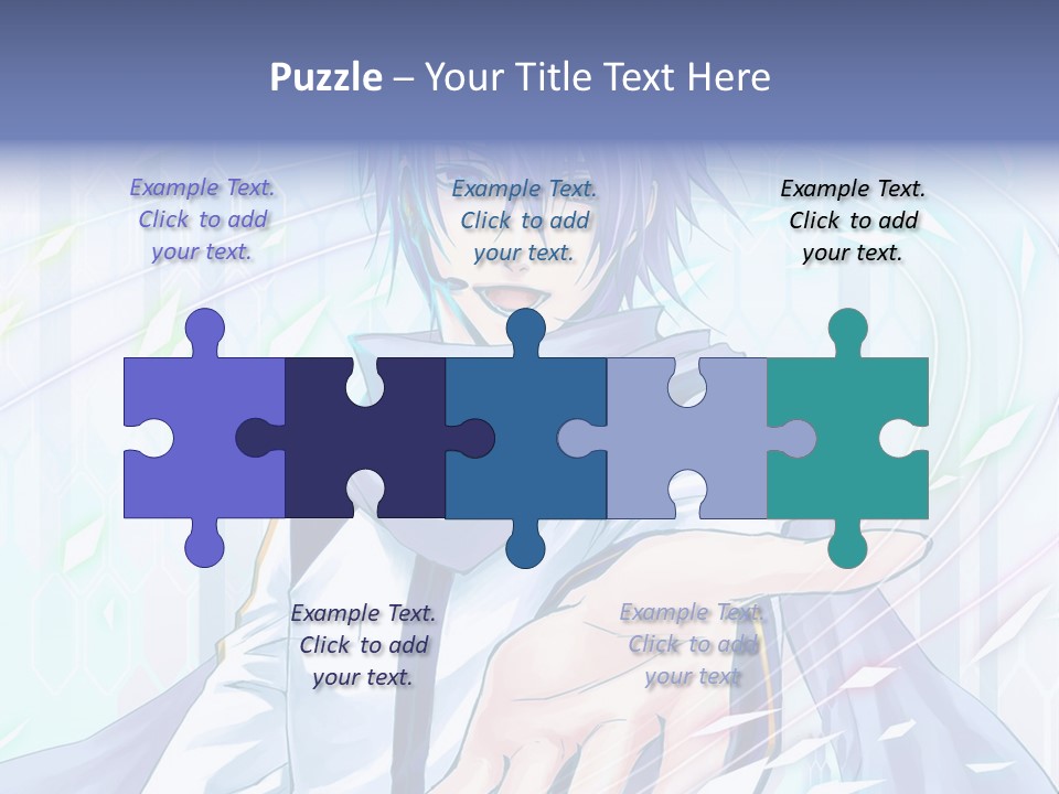 A Anime Character With Purple Hair And Blue Eyes PowerPoint Template