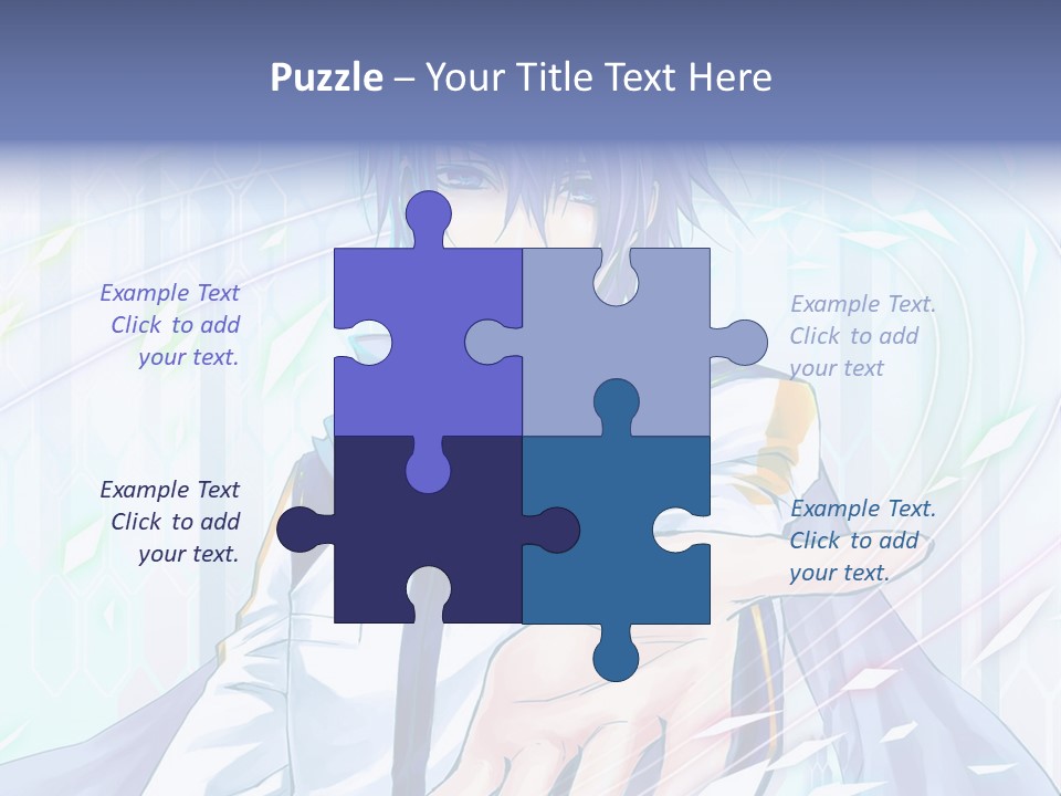 A Anime Character With Purple Hair And Blue Eyes PowerPoint Template