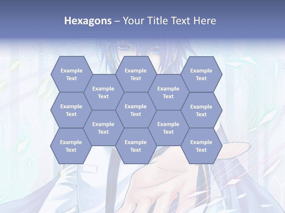 A Anime Character With Purple Hair And Blue Eyes PowerPoint Template