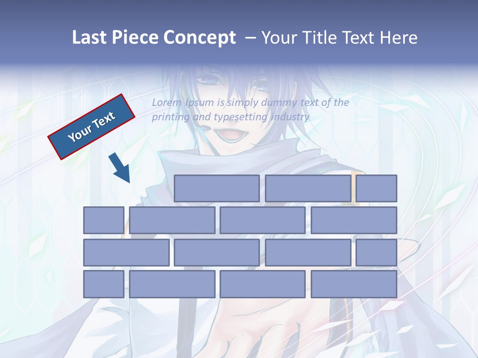 A Anime Character With Purple Hair And Blue Eyes PowerPoint Template