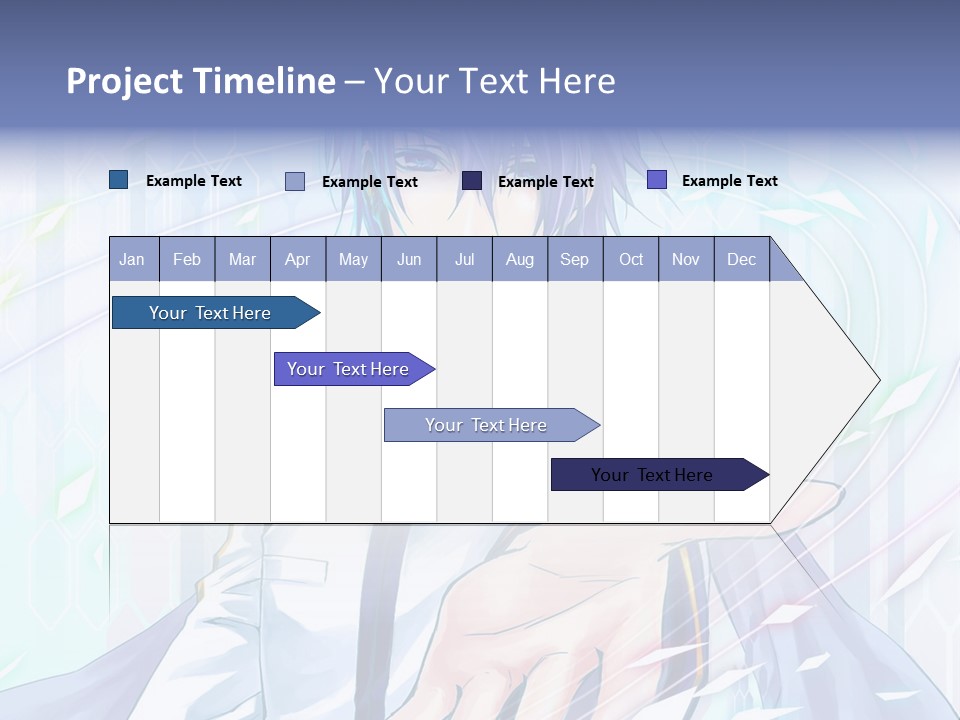 A Anime Character With Purple Hair And Blue Eyes PowerPoint Template