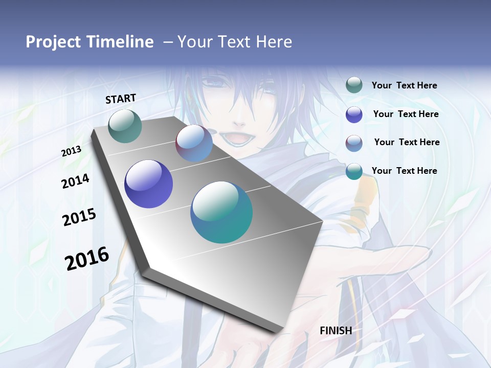 A Anime Character With Purple Hair And Blue Eyes PowerPoint Template