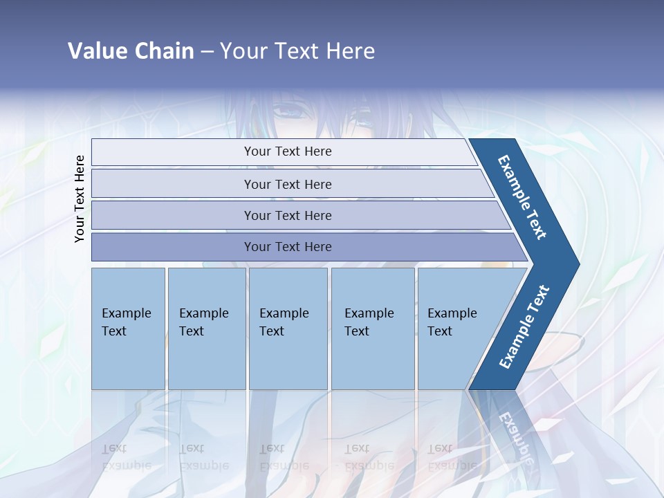 A Anime Character With Purple Hair And Blue Eyes PowerPoint Template