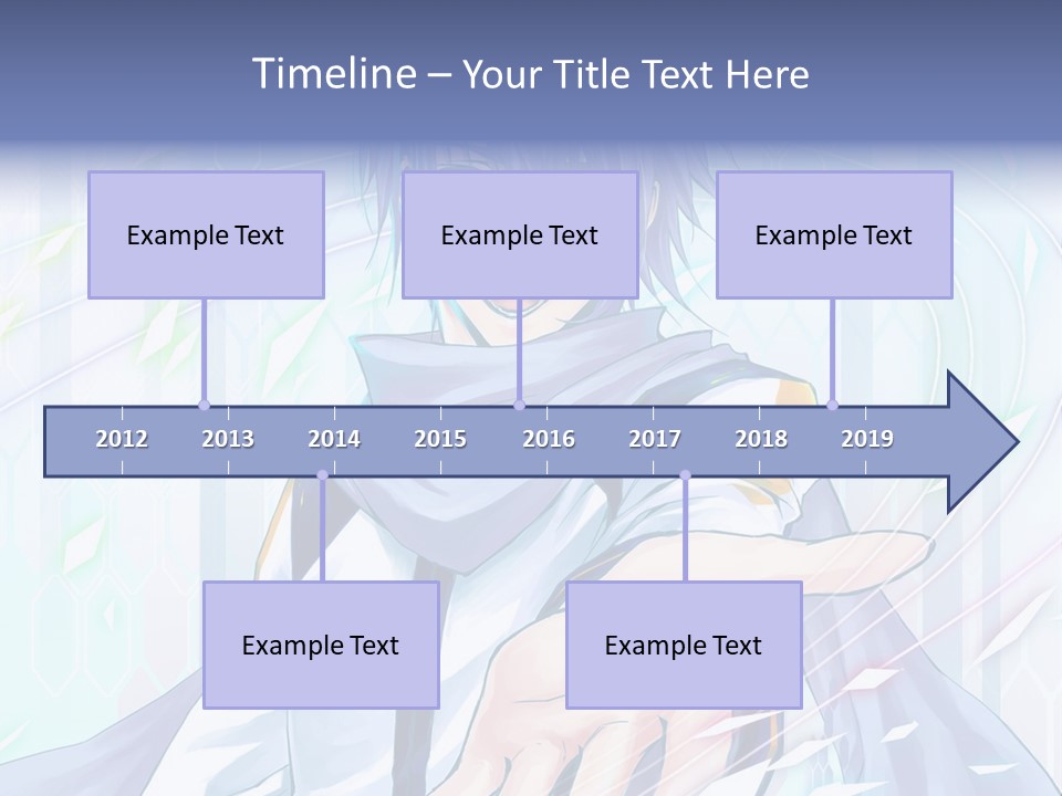 A Anime Character With Purple Hair And Blue Eyes PowerPoint Template