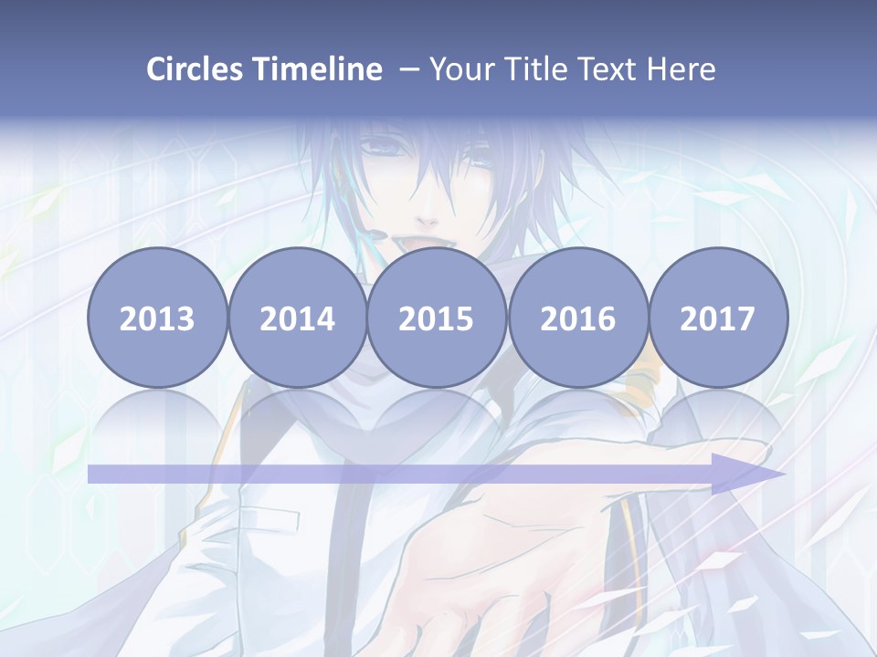 A Anime Character With Purple Hair And Blue Eyes PowerPoint Template