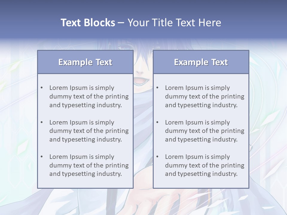 A Anime Character With Purple Hair And Blue Eyes PowerPoint Template