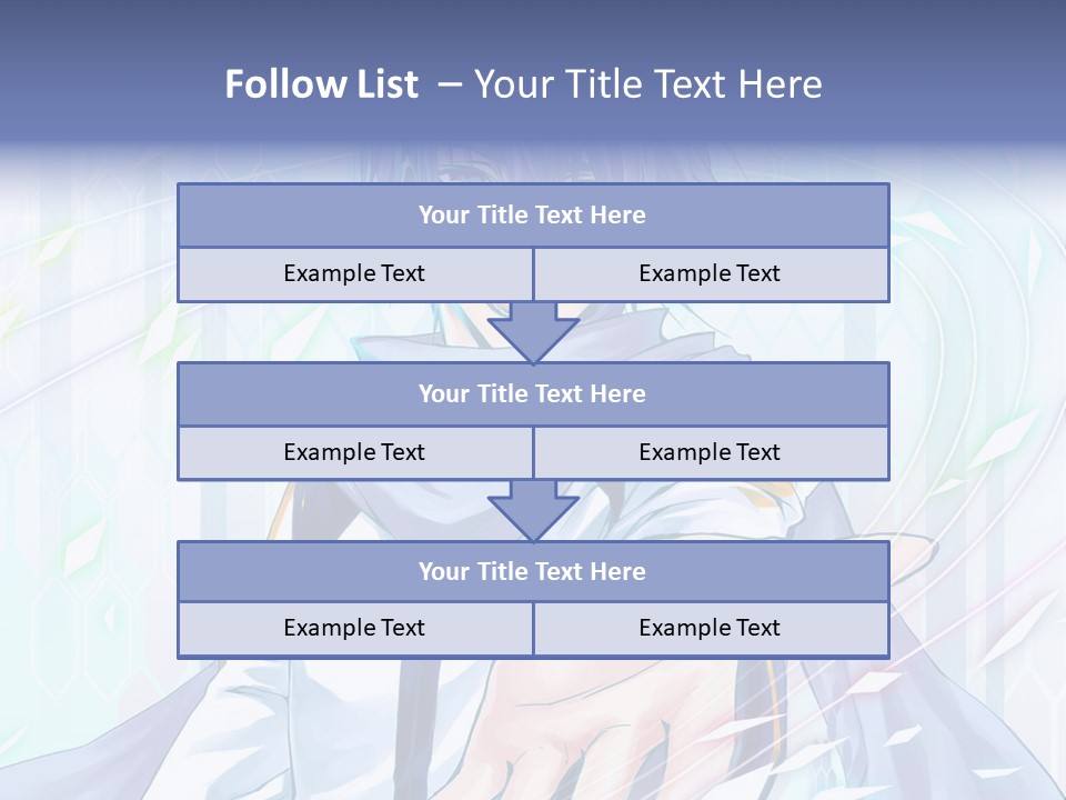 A Anime Character With Purple Hair And Blue Eyes PowerPoint Template