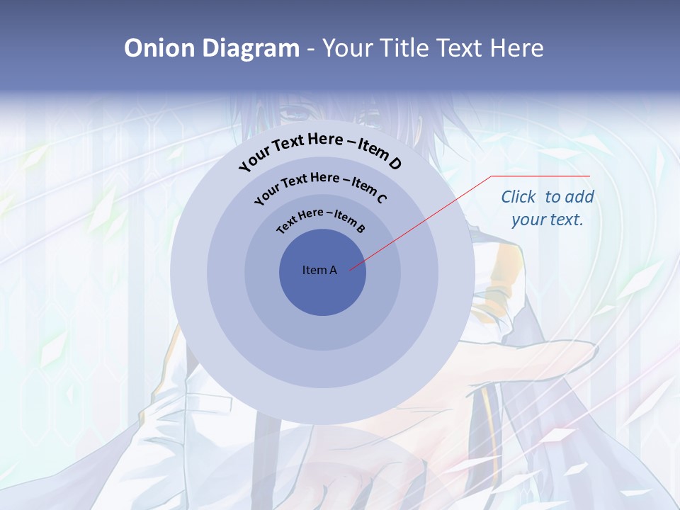 A Anime Character With Purple Hair And Blue Eyes PowerPoint Template