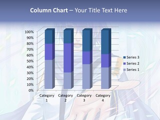 A Anime Character With Purple Hair And Blue Eyes PowerPoint Template