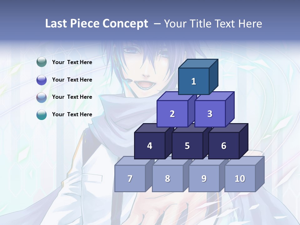 A Anime Character With Purple Hair And Blue Eyes PowerPoint Template