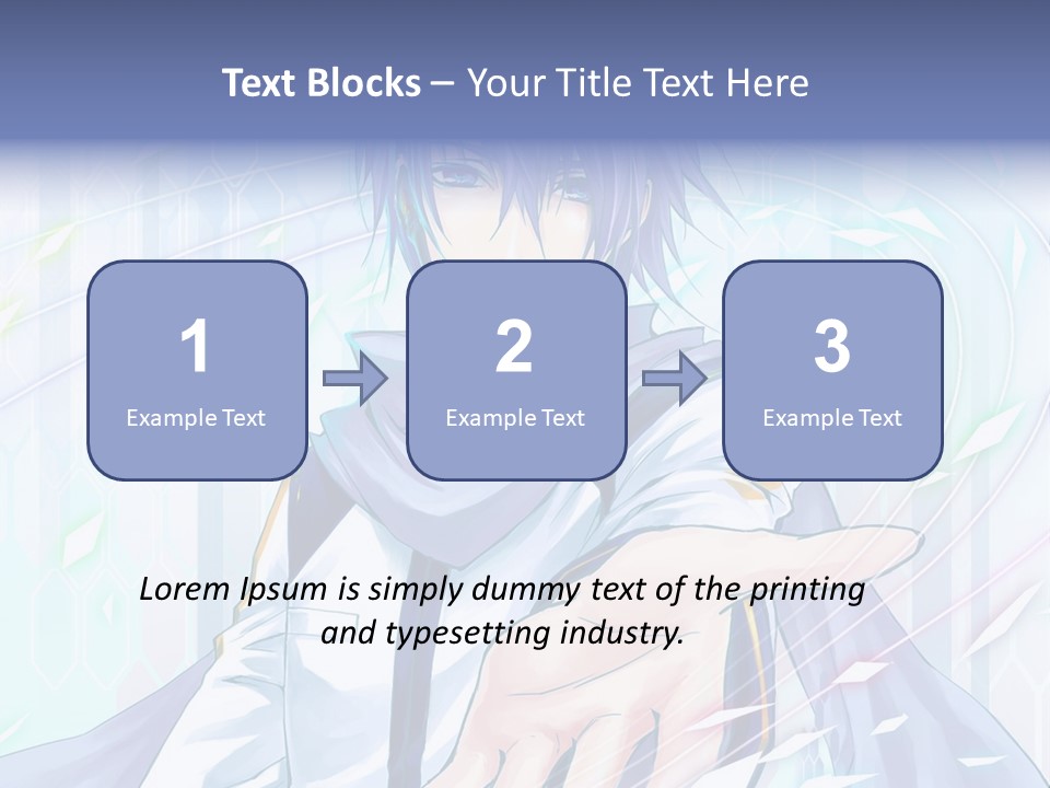 A Anime Character With Purple Hair And Blue Eyes PowerPoint Template