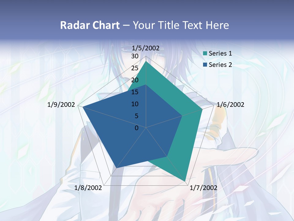 A Anime Character With Purple Hair And Blue Eyes PowerPoint Template