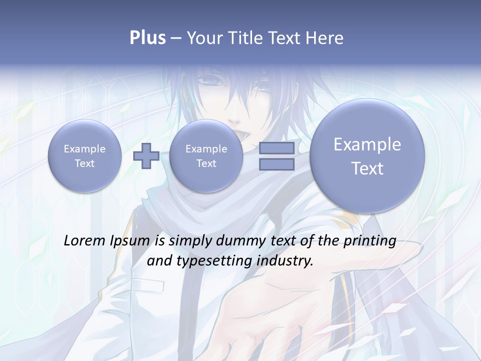 A Anime Character With Purple Hair And Blue Eyes PowerPoint Template