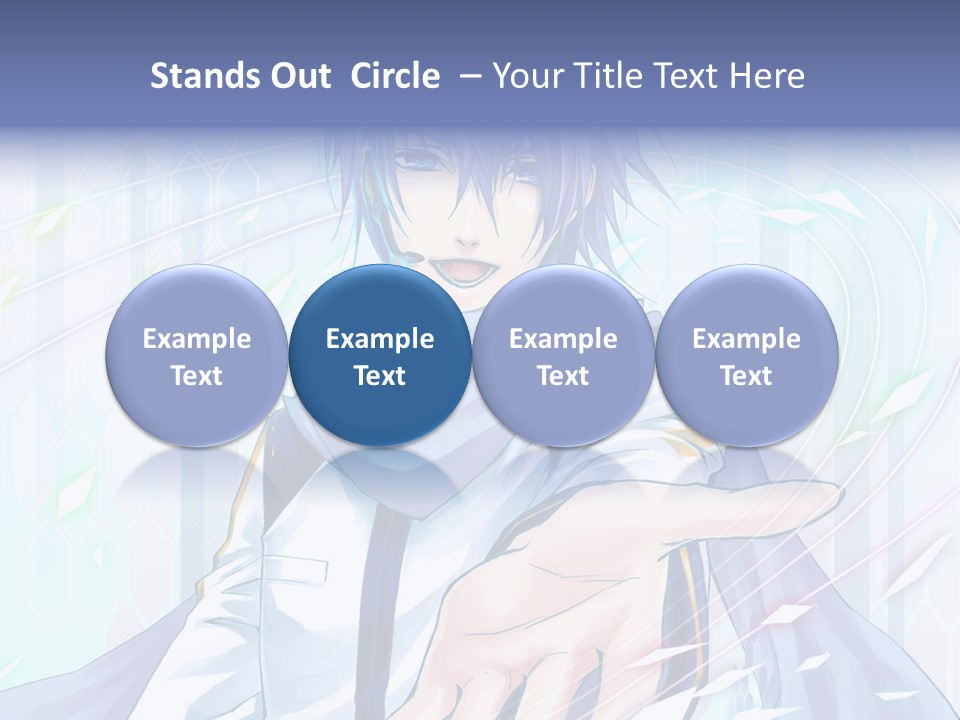 A Anime Character With Purple Hair And Blue Eyes PowerPoint Template