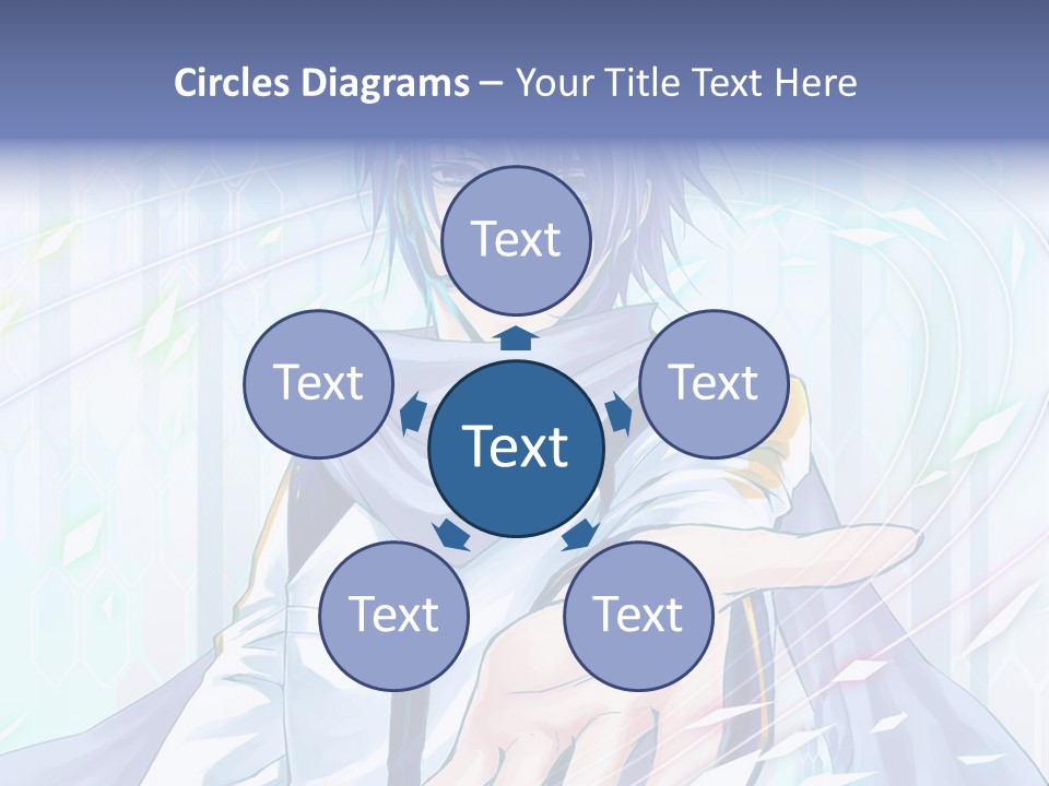 A Anime Character With Purple Hair And Blue Eyes PowerPoint Template