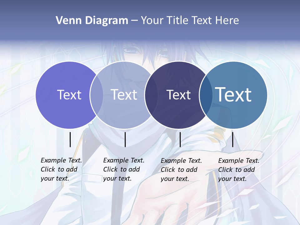 A Anime Character With Purple Hair And Blue Eyes PowerPoint Template