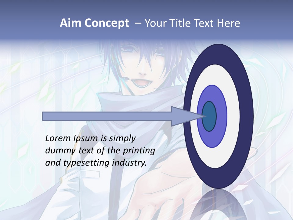 A Anime Character With Purple Hair And Blue Eyes PowerPoint Template