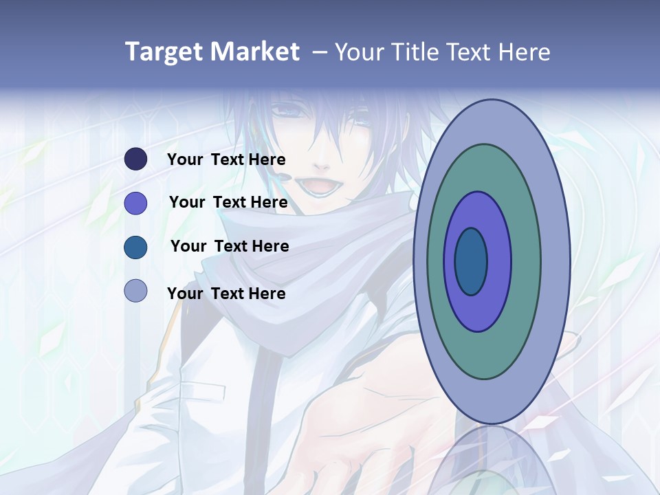 A Anime Character With Purple Hair And Blue Eyes PowerPoint Template