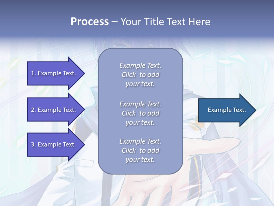 A Anime Character With Purple Hair And Blue Eyes PowerPoint Template