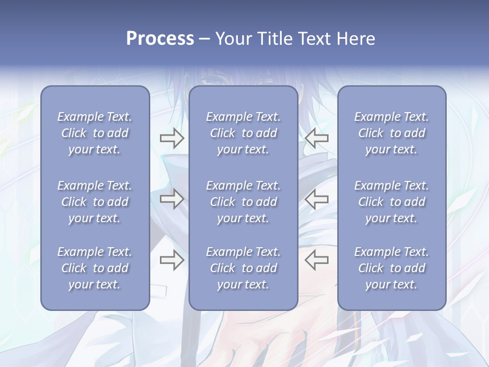 A Anime Character With Purple Hair And Blue Eyes PowerPoint Template