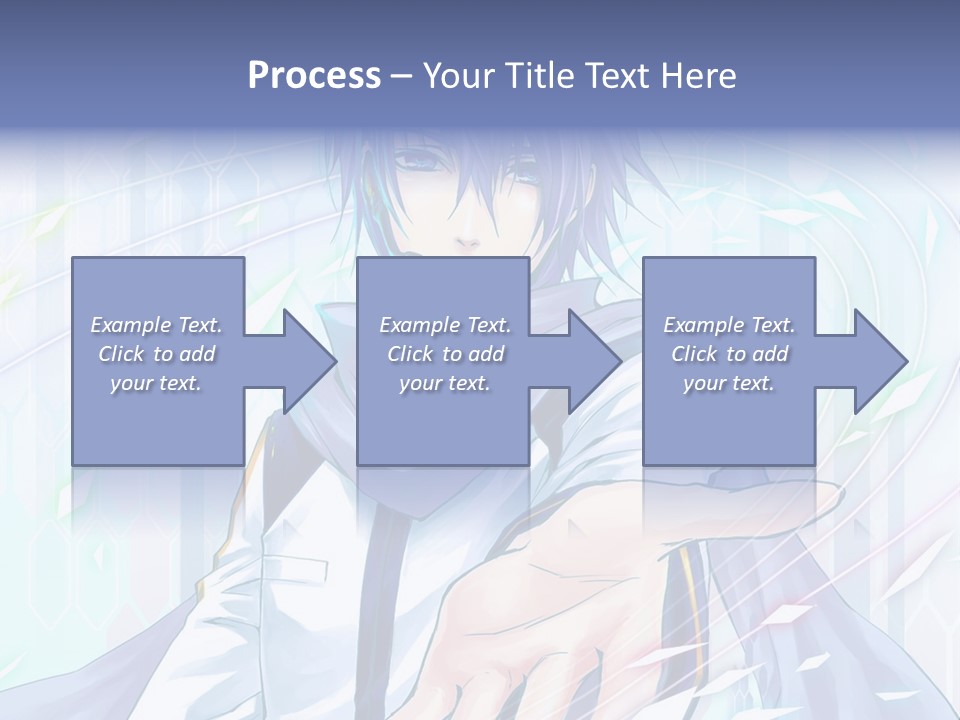 A Anime Character With Purple Hair And Blue Eyes PowerPoint Template
