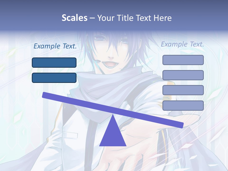 A Anime Character With Purple Hair And Blue Eyes PowerPoint Template