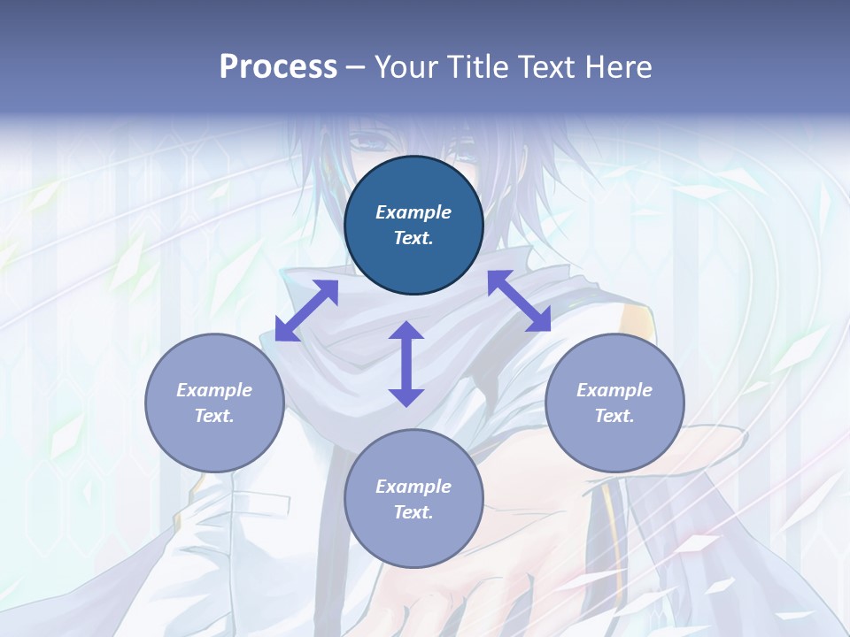 A Anime Character With Purple Hair And Blue Eyes PowerPoint Template