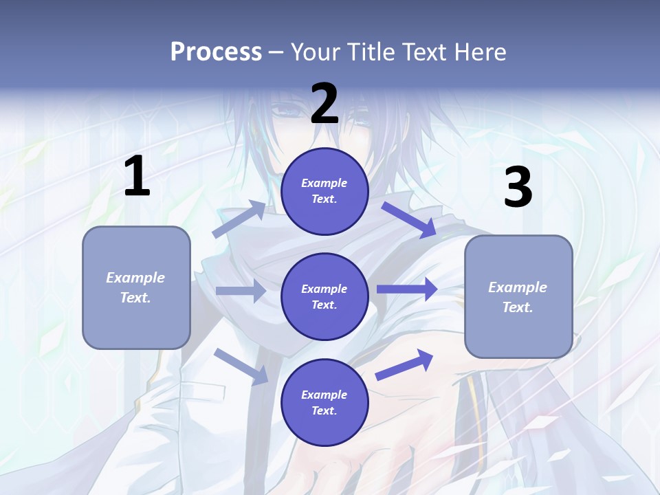 A Anime Character With Purple Hair And Blue Eyes PowerPoint Template