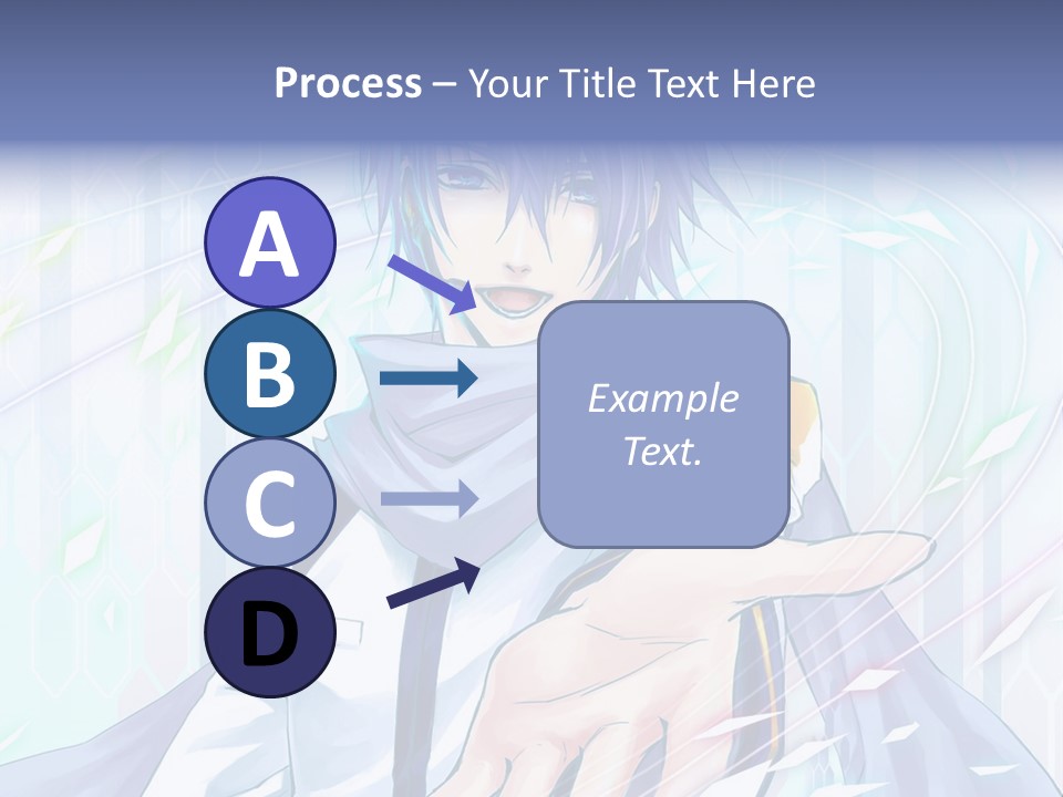A Anime Character With Purple Hair And Blue Eyes PowerPoint Template