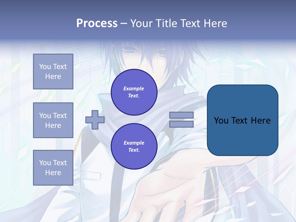 A Anime Character With Purple Hair And Blue Eyes PowerPoint Template