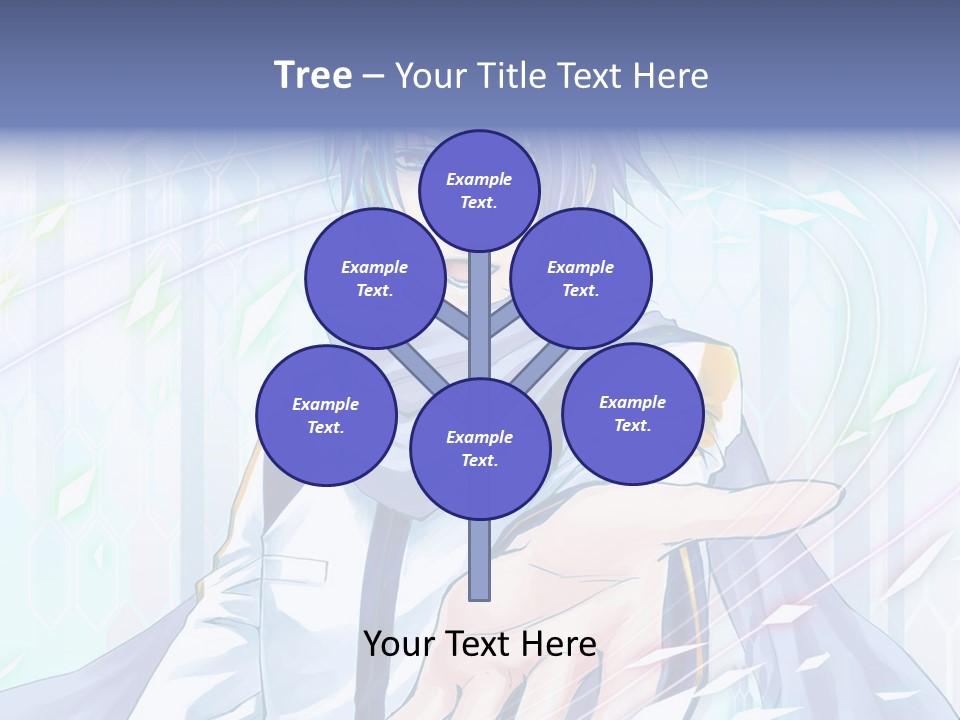 A Anime Character With Purple Hair And Blue Eyes PowerPoint Template