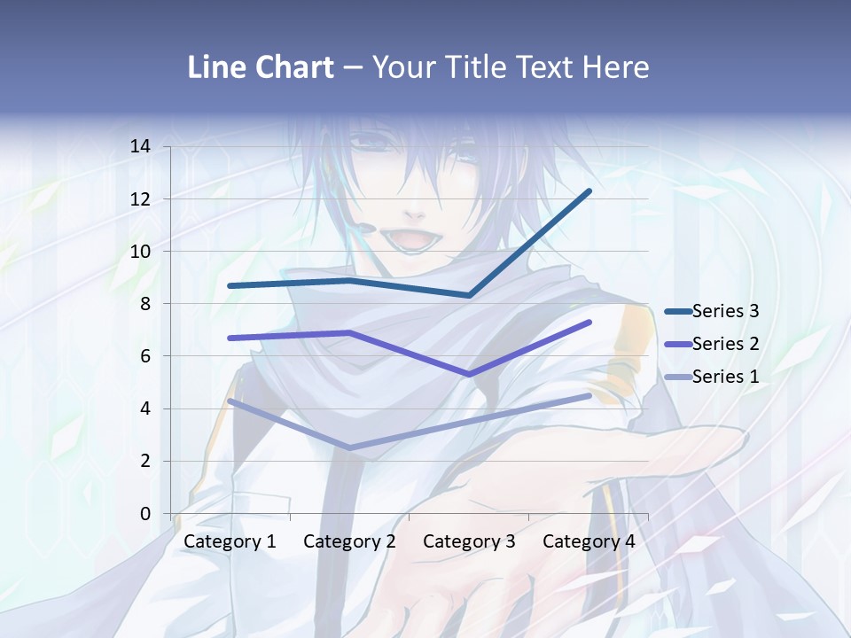 A Anime Character With Purple Hair And Blue Eyes PowerPoint Template