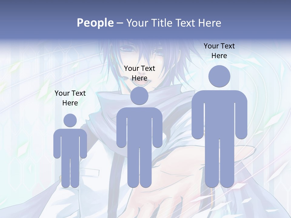 A Anime Character With Purple Hair And Blue Eyes PowerPoint Template