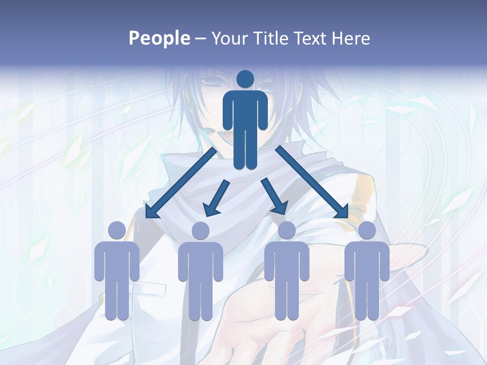 A Anime Character With Purple Hair And Blue Eyes PowerPoint Template